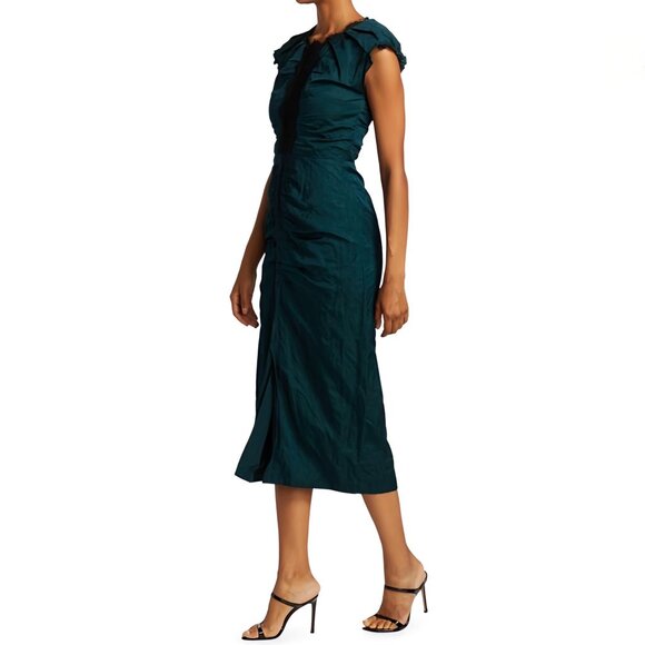 Jason Wu Collection Washed Sateen Gathered Midi Dress Size S/M 6 US NEW - Picture 4 of 8